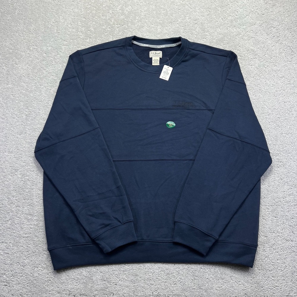 LL Bean Sweatshirt Mens XXL Reg Navy Blue Crewneck Classic Embroidered 1912 NWT